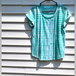 a.n.a. scoop neck batik stripe top size medium